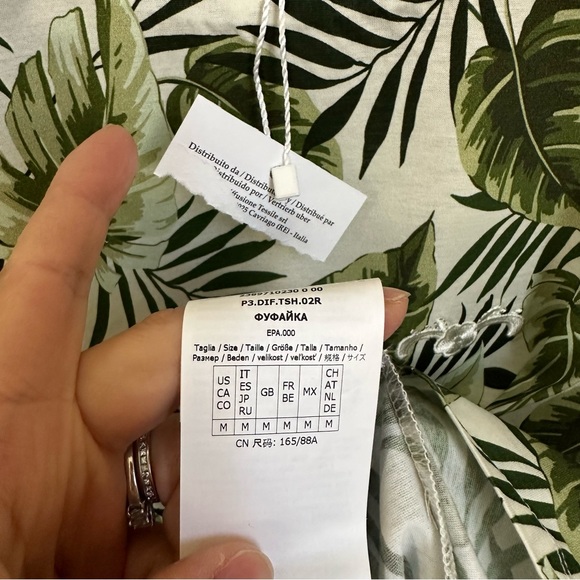 SOLD! MARELLA MAXMARA Intrend Label Printed Leaves T-shirt Size:M 165/88A New - Picture 7 of 9